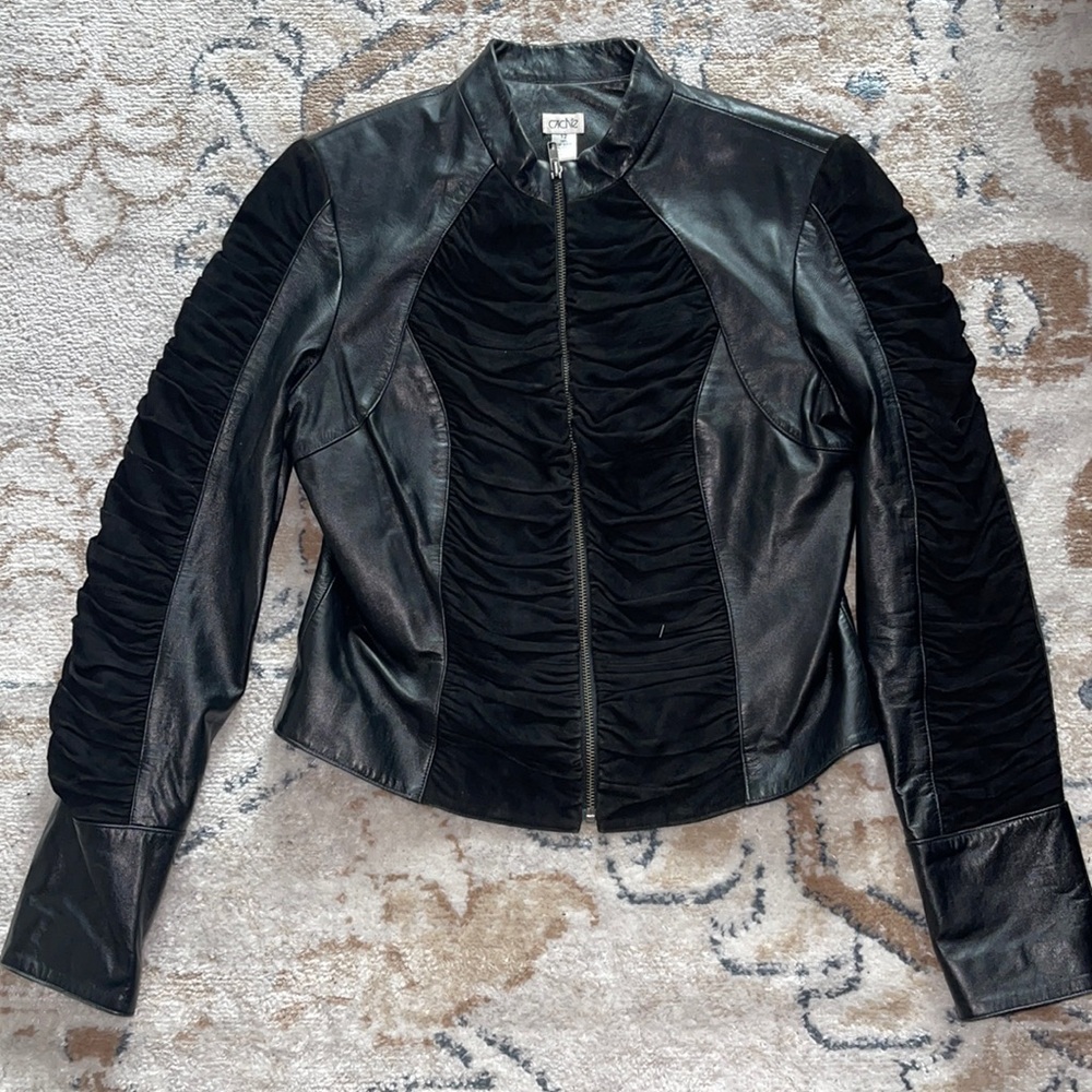 Caché Goat Suede 100% Leather Jacket